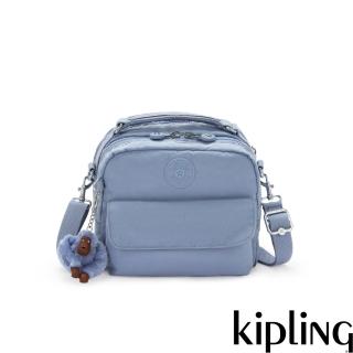 【KIPLING官方旗艦館】灰藍色兩用側背後揹包-CANDY