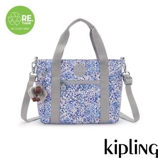 【KIPLING官方旗艦館】藍漾印花手提斜背兩用側肩包-JAYLA S