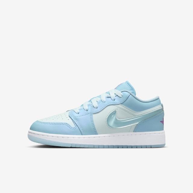 【NIKE 耐吉】Air Jordan 1 Low SE GS 大童 運動休閒鞋 舒適 穿搭 水藍(FN7366-400)