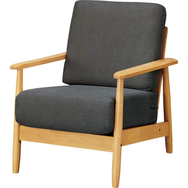 NITORI 宜得利家居 ◎布質1人用沙發 單人沙發 IG01 BK/LBR(布質 沙發 1人用 單人沙發 IG01)