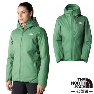 【The North Face】女 QUEST INSULATED 防風防水保暖填充連帽外套.風衣.夾克(8DF9-HCH 水鴨綠)