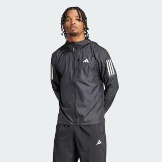 【adidas 愛迪達】外套 男 運動連帽外套 風衣外套 OTR B JKT 黑 IN1483(S2901)