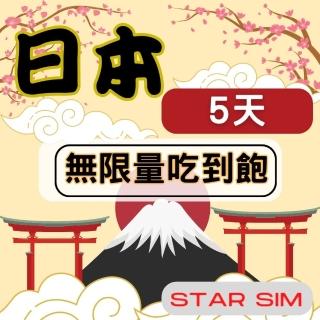 【星光卡 STAR SIM】日本上網絡卡5天 無限量吃到飽(旅遊上網絡卡 日本 網絡卡 日本網路 日本網絡卡)