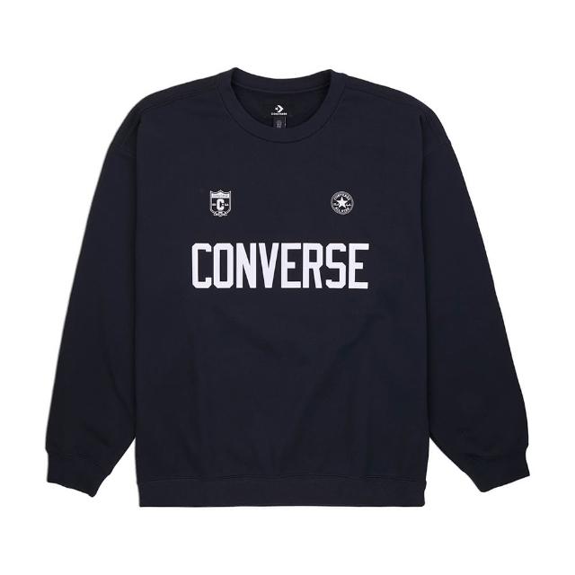 【CONVERSE】RETRO CHUCK SOCCER CREW 長袖上衣 大學T 男 黑色(10028409-A01)