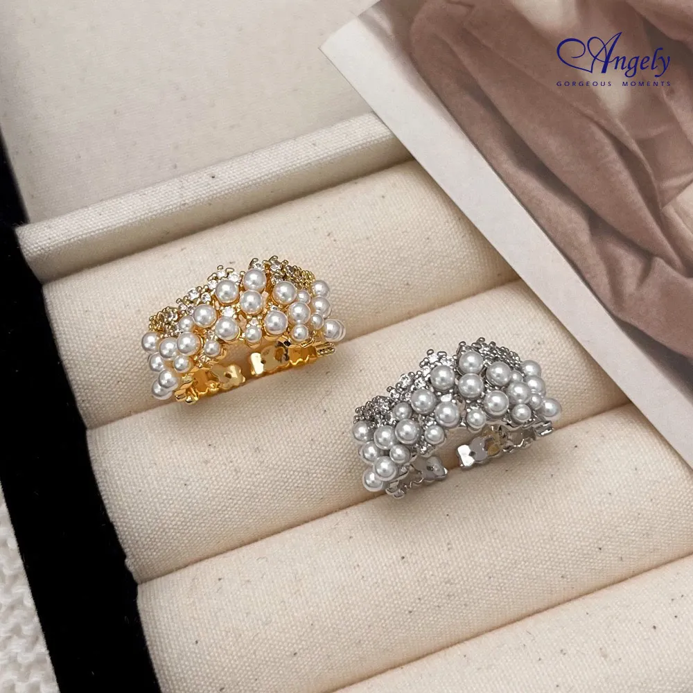 【Angely】小香風貝珠時尚戒指