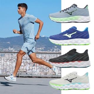 【MIZUNO 美津濃】慢跑鞋 Wave Sky 8 男鞋 回彈 緩衝 平織 運動鞋 美津濃 單一價(J1GC2411-56)