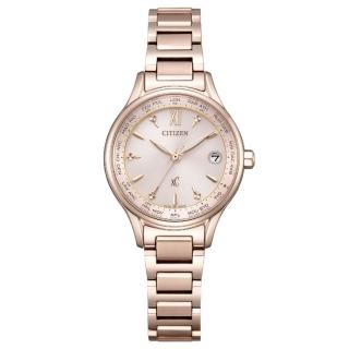 【CITIZEN 星辰】xC系列 臺灣限定 櫻花粉紅金 光動能電波腕錶/28mm(EC1193-55X)