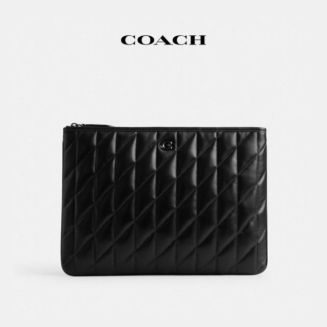 【COACH】蔻馳官方直營 PILLOW絎縫33號手拿包-V5/黑色(CM431)