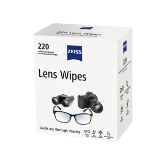 【ZEISS 蔡司】Lens Wipes 濕式拭鏡紙220片/盒(眼鏡擦拭 鏡頭擦拭)