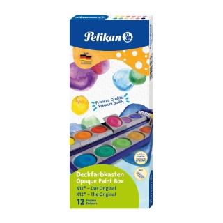 【Pelikan】不透明顏料色塊-12色(不透明水彩 水彩 調色盤 無毒 安全)