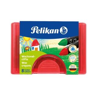 【Pelikan】防水蠟筆8色(無毒兒童蠟筆 抗斷蠟筆 無毒蠟筆 兒童蠟筆 德國製 刮畫)