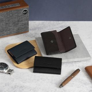 【pierre cardin 皮爾卡登】荔枝紋真皮367系列撞色名片夾-3色