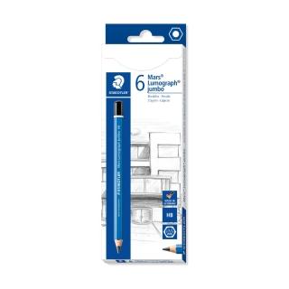 【STAEDTLER 施德樓】施德樓 頂級藍桿超寬素描鉛筆-盒裝6入 MS100J