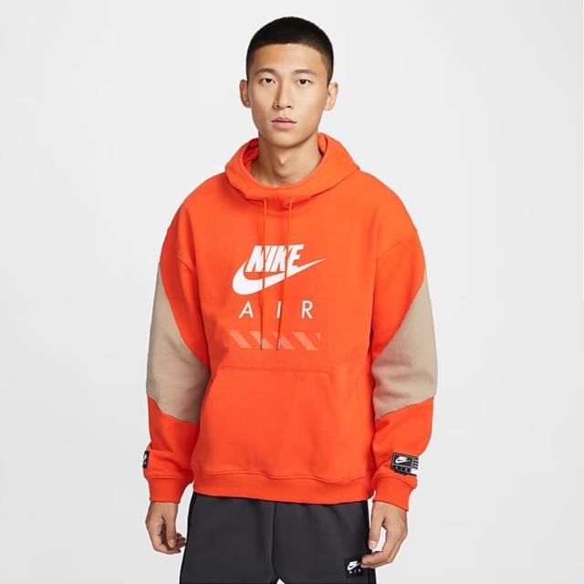 【NIKE 耐吉】長袖上衣 男 帽T AS M AIR FLC PO HOODE BFT 橘 HJ0274-819