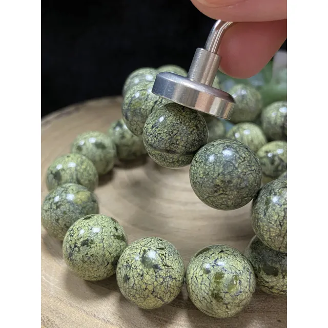 【Cozy 世界水晶原礦與茶】藥王石保健帶磁性手珠16mm+12-6(蓄元氣養精神解毒素)