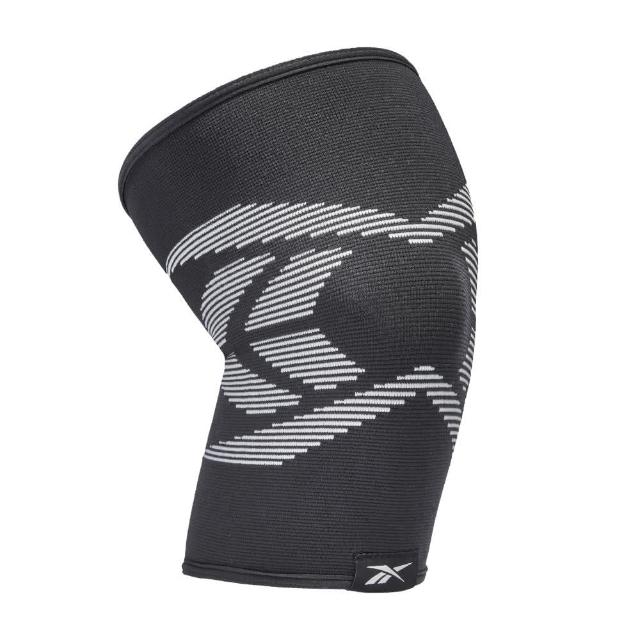 【REEBOK】Knee Support 透氣運動護膝 - Black/Grey - 單入組(護具、健身配件、運動配件)