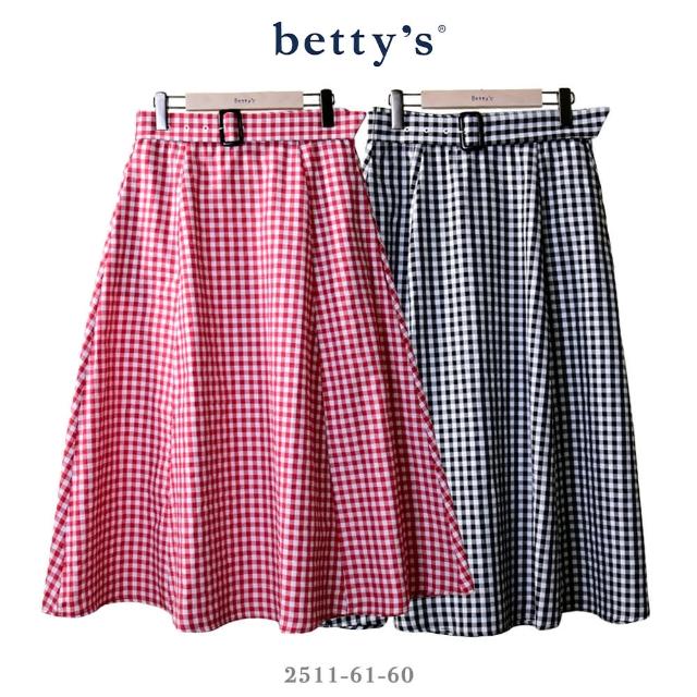 【betty’s 貝蒂思】格紋拼接鬆緊腰帶長裙(共二色)