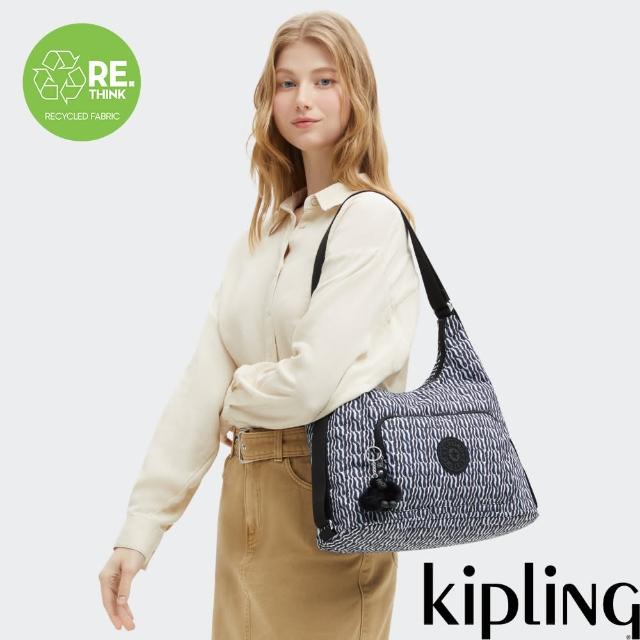 【KIPLING】藍白波紋肩背後背兩用包-YENNA