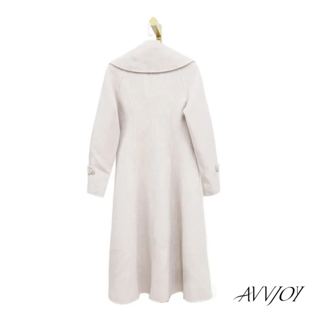 【AVVJOY 艾薇卓爾】慵懶系米杏羊毛大衣(羊毛 大衣 女長外套 羊毛外套 羊毛大衣 羊毛長大衣 GC2325-1050)