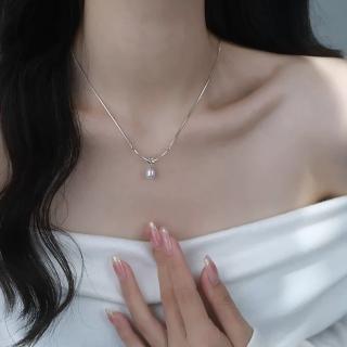 【SUMMER 一夏】韓國設計S925銀微笑打結淡水珍珠氣質輕奢項鍊(ins韓風)