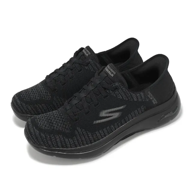 SKECHERS】休閒鞋Go Walk Arch Fit 2 Slip-Ins 男鞋黑緩衝套入式健走鞋