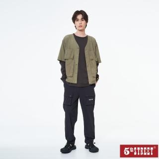 【5th STREET】中性款輕便無領襯衫-綠色