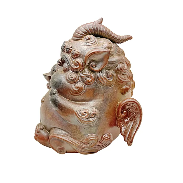 【寶堂人文】財燒財寶拖金獨角獸擺飾(柴燒)