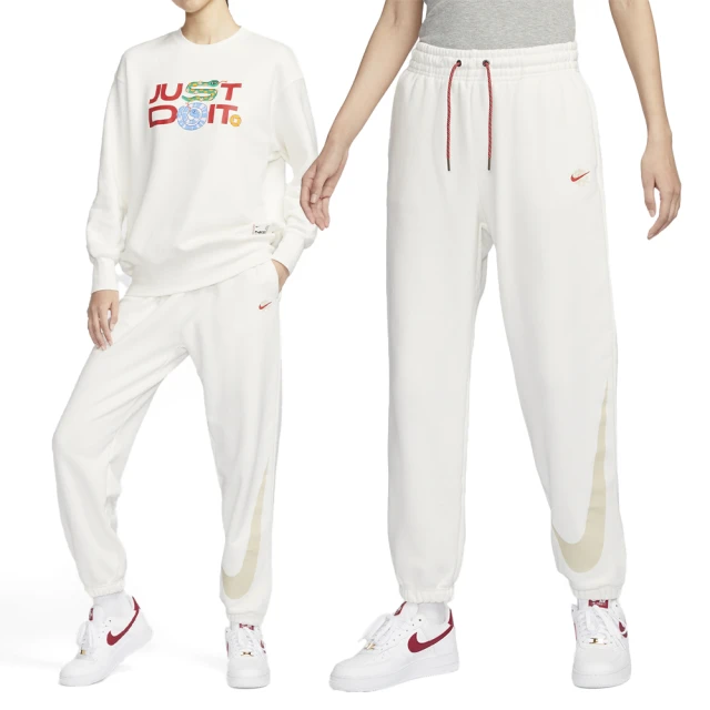 NIKE 耐吉 HR Os Pant 女款 白色 運動 休閒 CNY 高腰 棉質 寬鬆 抽繩 口袋 長褲 HV8463-133