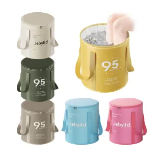 【SUNORO】5層保溫折疊泡腳桶 泡腳袋 32x37cm(帶蓋保溫/梯形防傾倒/附收納袋)