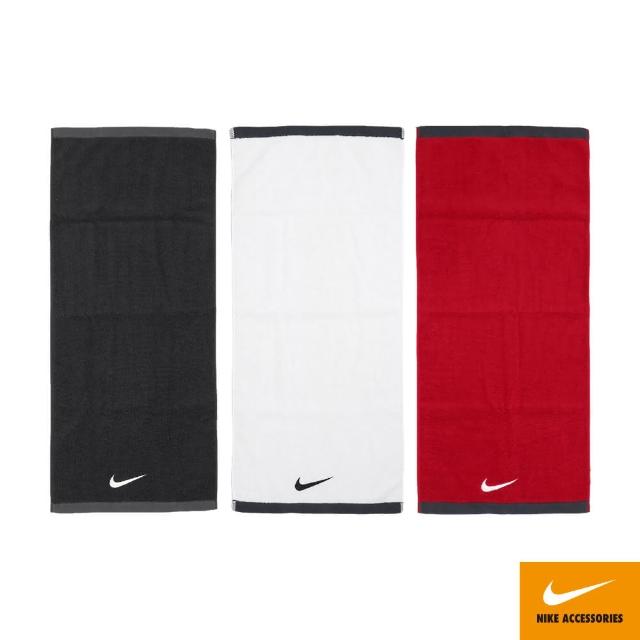 【NIKE 耐吉】毛巾 FUNDAMENTAL TOWEL 80x35cm 010黑/101白/643紅(運動毛巾 戶外 居家 純棉 吸水佳)