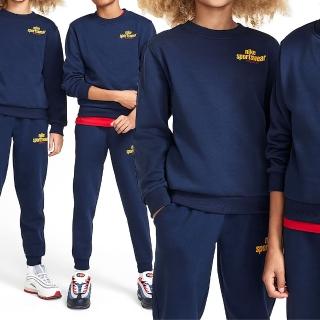【NIKE 耐吉】K NSW Club FT LS Top FMLY -PD 大童 藍色 圓領 運動 長袖 HJ2674-451
