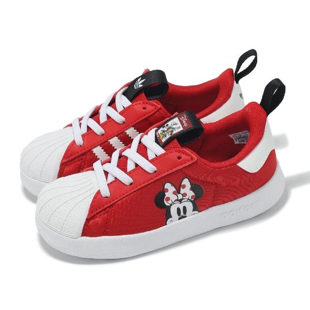 【adidas 愛迪達】x 迪士尼 休閒鞋 AdiFom Superstar 360 I 小童 紅白 米妮 小朋友 貝殼頭(JH5180)