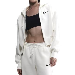 【NIKE 耐吉】Nsw Phnx Flc Lse Crop Fz 女款 白色 連帽 保暖 刷毛 外套 HJ0941-133