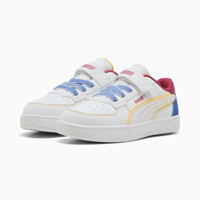 【PUMA】運動鞋 童鞋 中童 大童 魔鬼氈 PUMA CAVEN 2.0 STARBLITZ AC+PS 白黃藍 40064801