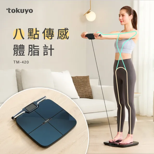 tokuyo】八點傳感藍牙智能體重體脂計TM-420(56項綜合指標/ 分段全身