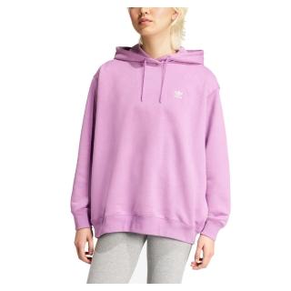 【adidas 愛迪達】Trefoil Hoodieo 女 連帽上衣 帽t 連帽長袖 運動 三葉草 粉紫(IY4702)