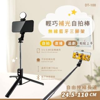 【Songwin】可拆卸智慧補光燈 無線藍芽/自拍桿/三腳架(24.5-110CM 伸縮桿)