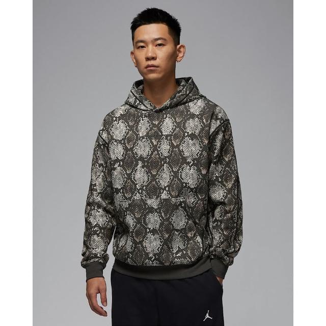 【NIKE 耐吉】喬丹 連帽上衣 帽T 蛇年限定 男款 AS M J DF SPRT HP FLC AOP PO 綠色(HF9895133)