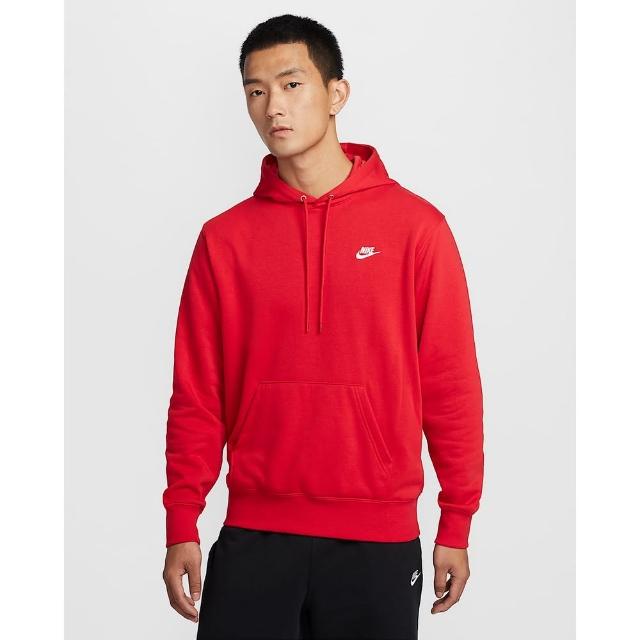 【NIKE 耐吉】連帽上衣 帽T 男款 AS M NK CLUB FT PO HOODIE 紅色(FN3867657)