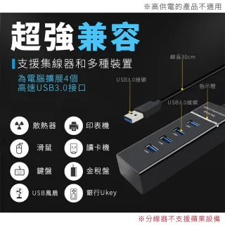 【JHS】USB3.0 4口HUB集線器 延伸器 120CM(筆電分線器 OTG 擴展器 擴充槽 電腦HUB 集線器 USB擴充)