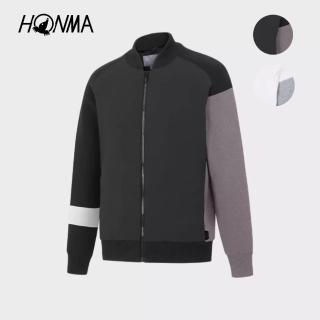 【HONMA 本間高爾夫】男款拼色羽絨外套 日本高爾夫專業品牌(M-XL 白色 黑色 HMJD121R518)