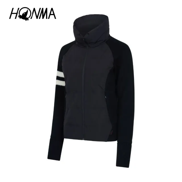 【HONMA 本間高爾夫】女款大高領羽絨外套 秋冬款 日本高爾夫球專櫃品牌(S〜L黑色HWID121R610)