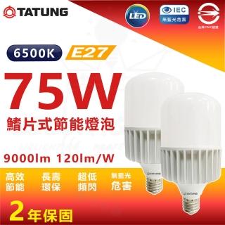【TATUNG 大同】5入 75W 鰭片式節能燈泡 大瓦數燈泡 工廠燈泡 廠房燈泡(白光 6500K E27燈座)