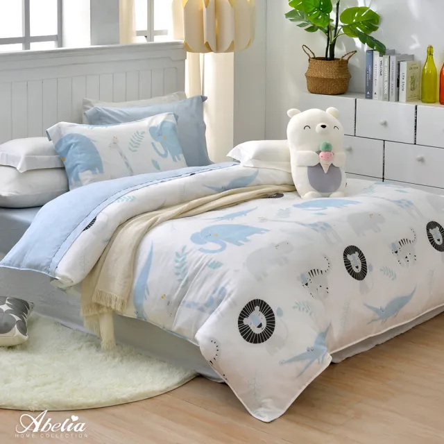 【Great Living 格蕾寢飾】Abelia 100%天絲木漿兩用被床包四件組-雙人150x186cm(600織 多款)
