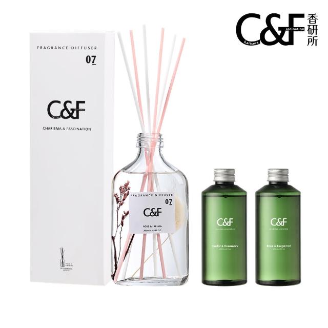 【C&F香研所】花園孚日系香氛精油擴香1+2超值組(正貨200ml*1+補充瓶200ml*2)