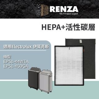 【RENZA】適用 Electrolux 伊萊克斯 EP51-44WTA 45DGA 極適家居500 全淨涼風清淨機(HEPA+活性碳濾網 濾芯)