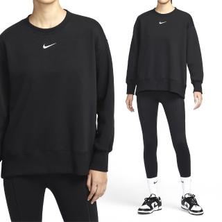 【NIKE 耐吉】Nsw Phnx Flc Os Long Cre 女款 黑色 超寬鬆 運動 休閒 長袖 FZ4271-010