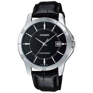 【CASIO 卡西歐】MTP-V004L-1A 紳士簡約 皮革男指針錶(時尚潮流 錶徑約4.15公分)