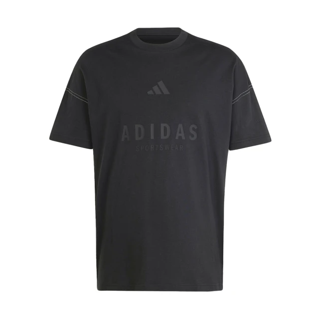 adidas 愛迪達adidas 愛迪達 M A SZN G T 男款 黑色 運動 休閒 圓領 落肩 短T 上衣 短袖 JJ3658
