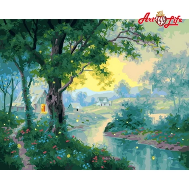 【ArtLife 藝術生活】DT065螢火蟲之夏40*50CM(數字油畫 DIY DIY數字油畫 交換禮物 畫畫玩具)